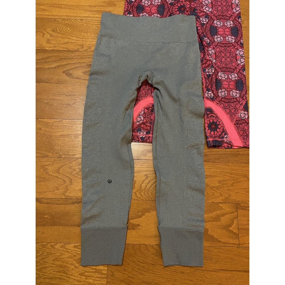 Lululemon Leggings Pants Womens Size 10 Crop Colorful & Gray (Lot Of‎ 2)